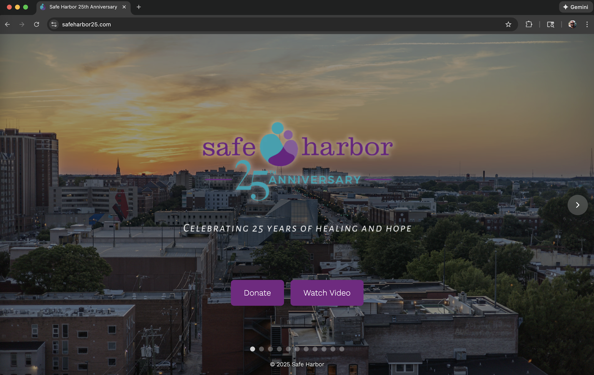 Safe Harbor 25th Anniversary website